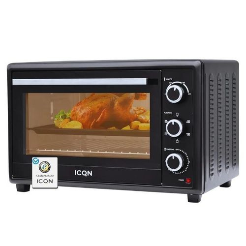 Electric Oven Multi-function Stainless Steel with Timer. 13L Mini Pizza Oven for baking, broiling and roasting.