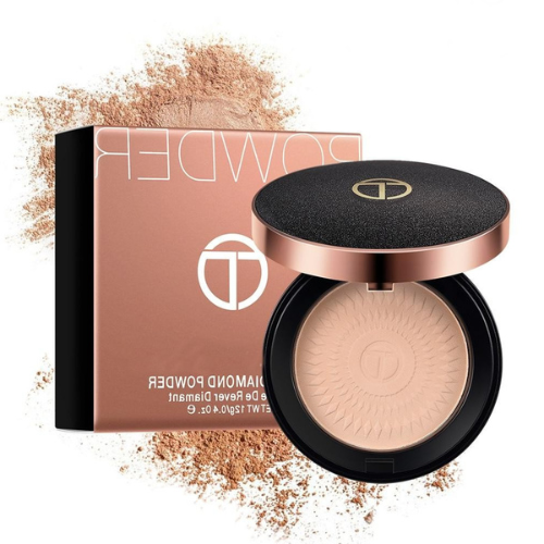 Natural Face Powder,Mineral Foundations,Oil-control Brighten Concealer, Whitening Make Up Pressed Powder With Puff.