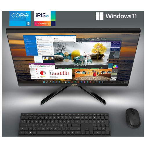 Acer Aspire C27-1700-UA91 AIO Desktop | 27" Full HD IPS Display | 12th Gen Intel Core i5-1235U | Intel Iris Xe Graphics | 16GB DDR4 | 512GB NVMe M.2 SSD | Intel Wireless Wi-Fi 6 | Windows 11 Home