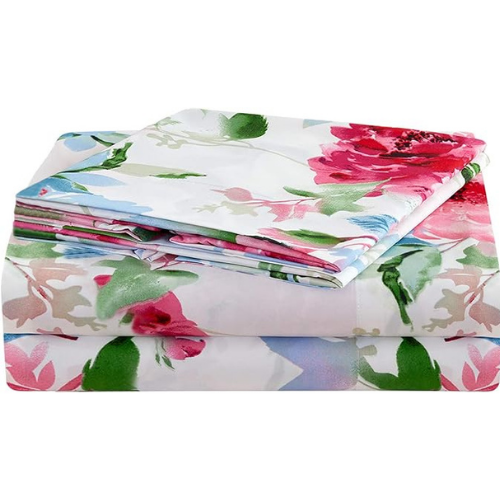 Multicolor Bedsheet, with Pillowcase 4pcs.Mattress Covers for King Queen and Full Size Bedding.