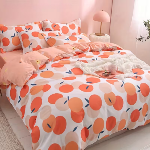 Multicolor Bedsheet, with Pillowcase 4pcs.Mattress Covers for King Queen and Full Size Bedding.