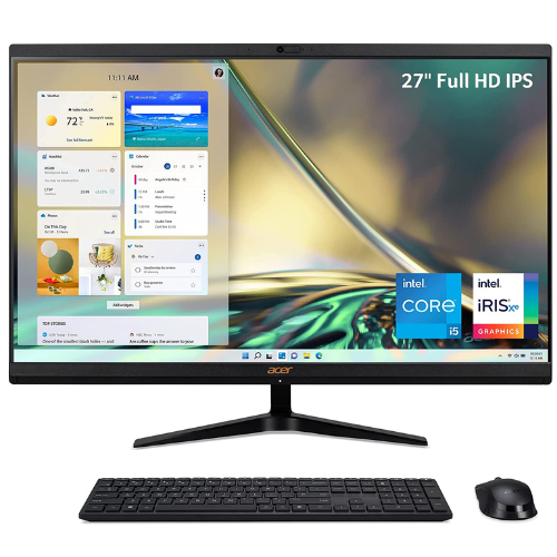 Acer Aspire C27-1700-UA91 AIO Desktop | 27" Full HD IPS Display | 12th Gen Intel Core i5-1235U | Intel Iris Xe Graphics | 16GB DDR4 | 512GB NVMe M.2 SSD | Intel Wireless Wi-Fi 6 | Windows 11 Home