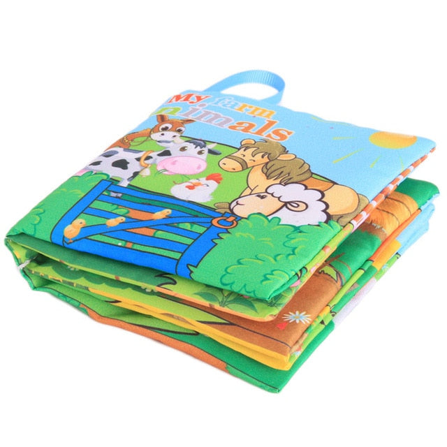 Animal Style Monkey/Owl/Dog Educational Kids Cloth Books. Cute Infant Baby Fabric Educational Book Toy.