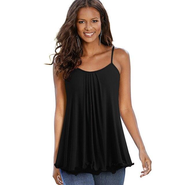 Summer Casual Square neck Sleeveless Tees Loose Female tops.