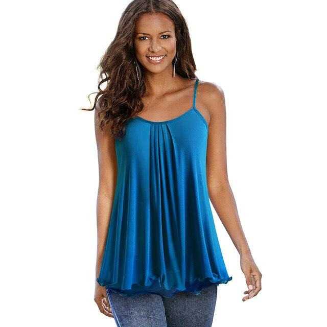 Summer Casual Square neck Sleeveless Tees Loose Female tops.