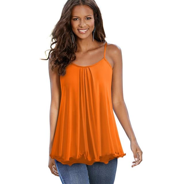 Summer Casual Square neck Sleeveless Tees Loose Female tops.