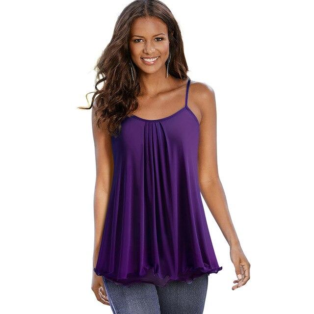 Summer Casual Square neck Sleeveless Tees Loose Female tops.
