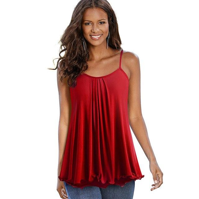 Summer Casual Square neck Sleeveless Tees Loose Female tops.