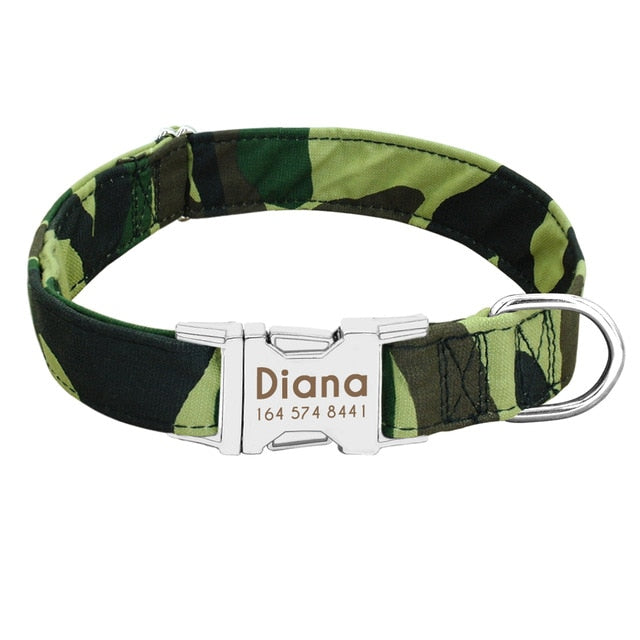Custom Nylon Tag Collar for  Cat, Puppy and Dog. Leash Personalized. Pet Nameplate ID Collars Adjustable