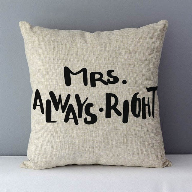 Popular phrase words letters printed couch cushion home decorative pillows 45x45cm cotton linen square cushions "Love you more"