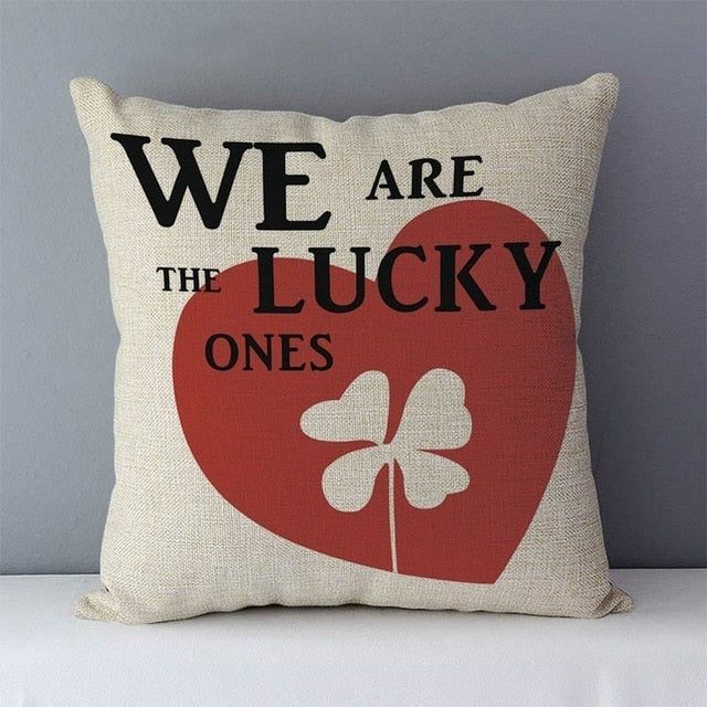 Popular phrase words letters printed couch cushion home decorative pillows 45x45cm cotton linen square cushions "Love you more"
