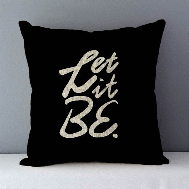 Popular phrase words letters printed couch cushion home decorative pillows 45x45cm cotton linen square cushions "Love you more"