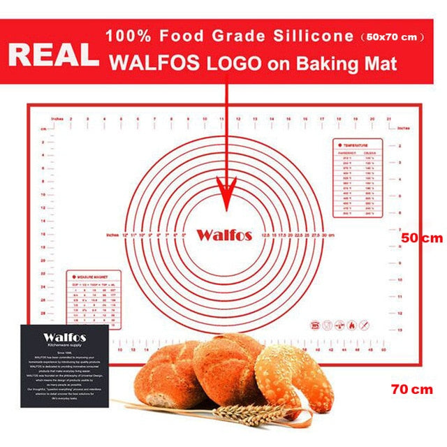 WALFOS 1 piece 50x70cm Non Stick Silicone Baking Mats Sheet. Liner Pad Baking Mat Kitchen Tool