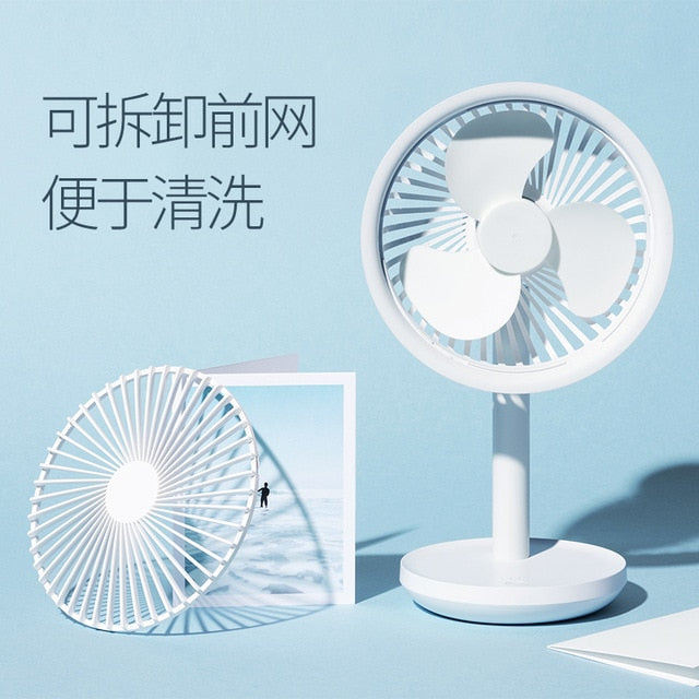 Xiaomi Desktop Fan 60 Degree Shaking Head Height Wind Speed Adjustable 4000mAh Type-C Chargeable Light Portable Fan SOLOVE Make