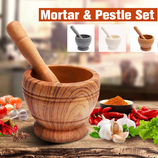 Spice Crusher Resin Bowl  Mortar Pestle Spice Pepper Crusher Herbs Grinder Garlic Mixing Bowl Press Bowl Kitchen Tools