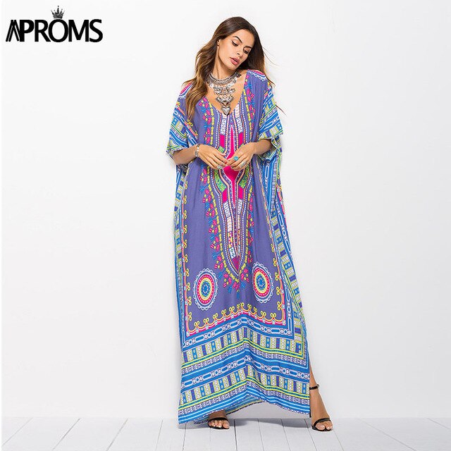 African Kaftan Dresses . Ethnic Dashiki Dress Robe.