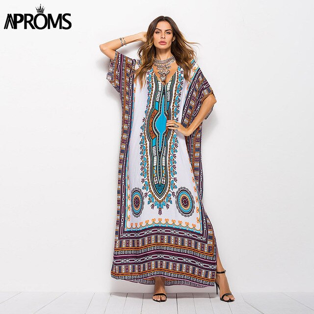 African Kaftan Dresses . Ethnic Dashiki Dress Robe.
