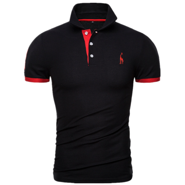 Polo Giraffe T Shirt for  Men.Casual Turn Down Collar, Deer Embroidery T-Shirts,13 colours.