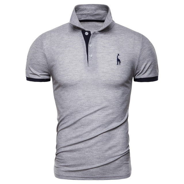 Polo Giraffe T Shirt for  Men.Casual Turn Down Collar, Deer Embroidery T-Shirts,13 colours.