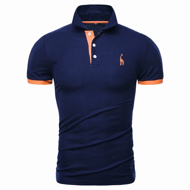 Polo Giraffe T Shirt for  Men.Casual Turn Down Collar, Deer Embroidery T-Shirts,13 colours.