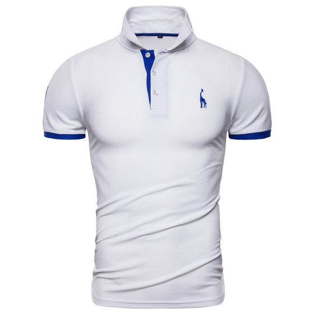 Polo Giraffe T Shirt for  Men.Casual Turn Down Collar, Deer Embroidery T-Shirts,13 colours.