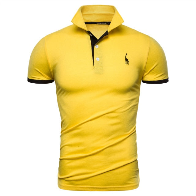 Polo Giraffe T Shirt for  Men.Casual Turn Down Collar, Deer Embroidery T-Shirts,13 colours.
