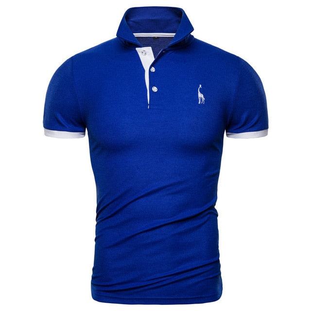 Polo Giraffe T Shirt for  Men.Casual Turn Down Collar, Deer Embroidery T-Shirts,13 colours.