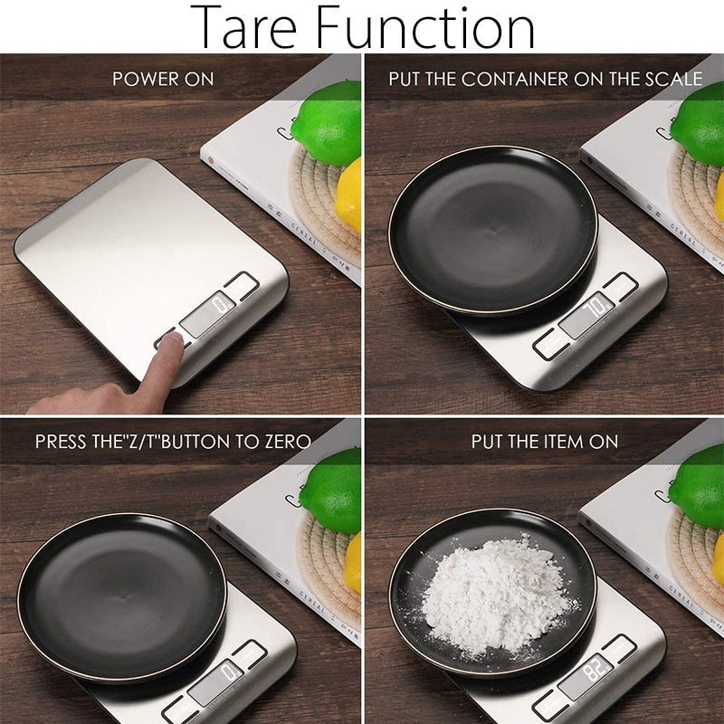Digital Kitchen Scale, LCD Display 1g/0.1oz Precise Stainless Steel Food Scale for Cooking Baking weighing Scales Electronic