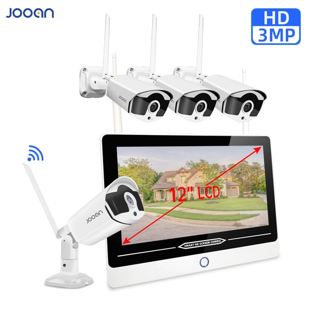 Jooan 8CH NVR HD 3MP CCTV Camera System Audio Record Outdoor P2P Wifi IP Security Camera Set Video Surveillance Kit