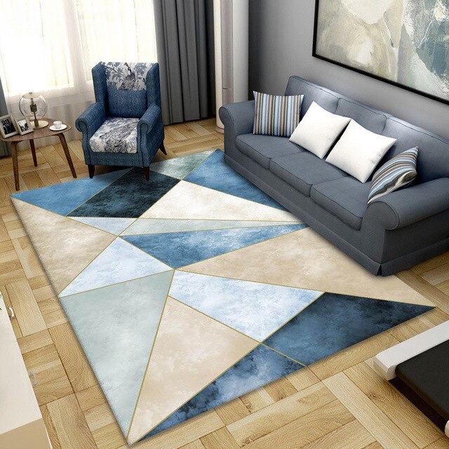 Geometric Anti-slip Carpet Living Room Printed Large Area Rugs Bedroom Bedside Bay Window Decor Home Indoor Sofa Floor Mat