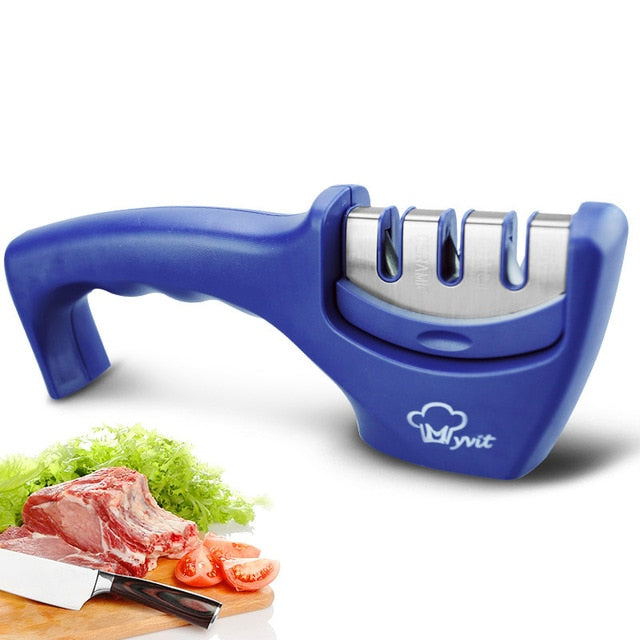 Knife Sharpener 3 Stages Professional Whetstone Kitchen Sharpening Stone Tungsten Diamond 1Pcs/ 1Set Grinder Chef Accessories