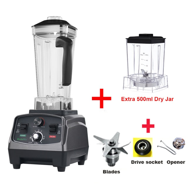 BioloMix 3HP 2200W Heavy Duty Commercial Grade Timer Blender Mixer Juicer Fruit Food Processor Ice Smoothies BPA Free 2L Jar