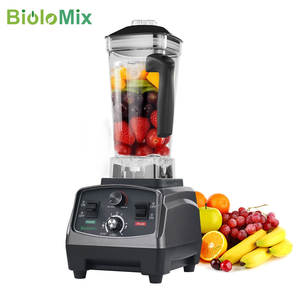 BioloMix 3HP 2200W Heavy Duty Commercial Grade Timer Blender Mixer Juicer Fruit Food Processor Ice Smoothies BPA Free 2L Jar
