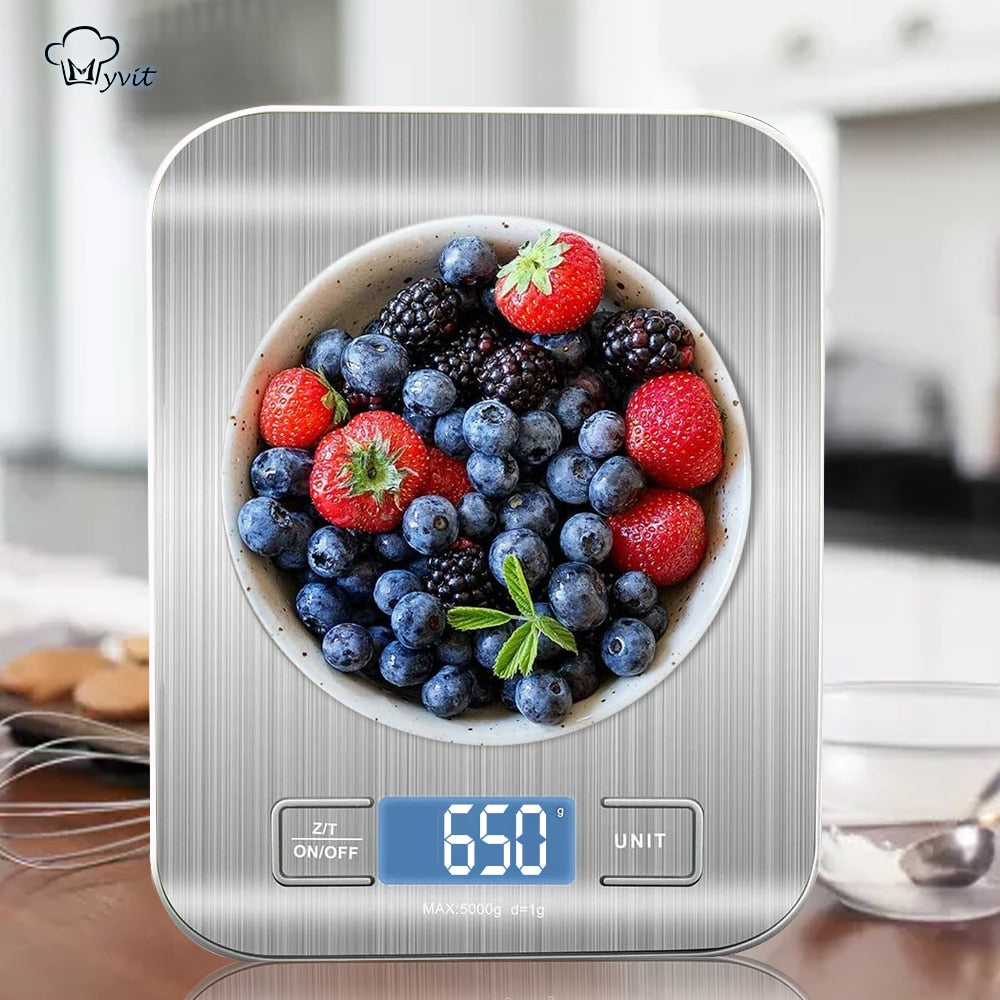 Digital Kitchen Scale, LCD Display 1g/0.1oz Precise Stainless Steel Food Scale for Cooking Baking weighing Scales Electronic